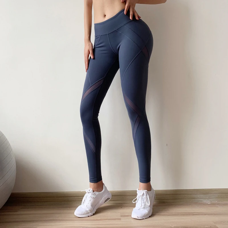 

Sports Leggings for Fitness Women Gym Tight Push Up Yoga Pants Stretched Quick Dry Workout leggings Mesh Sports Running Trousers