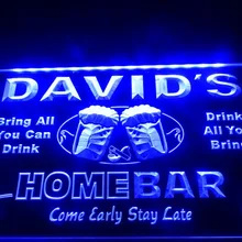 DZ001-дома пивной бар Семья название светодиодный неоновый Световой значок