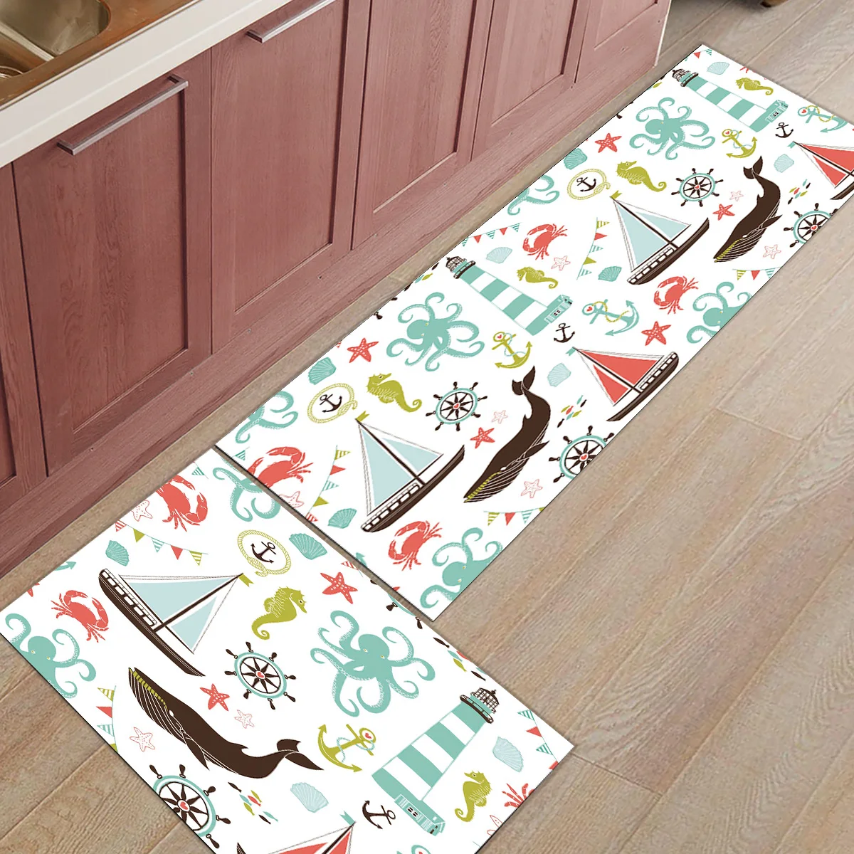 

Cartoon Sea Animals Whale Doormats For Entrance Way Dirt Debris Mud Trapper Boot Shoes Scraper Non Slip Backing Accessory