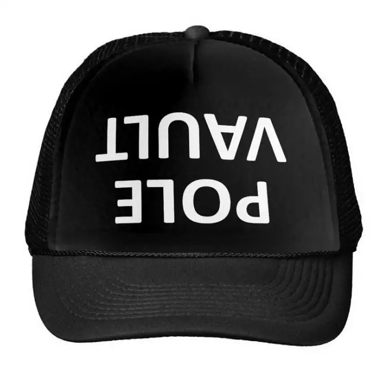 Pole Vault Letters Baseball Cap Trucker Hat For Women Men Unisex Mesh