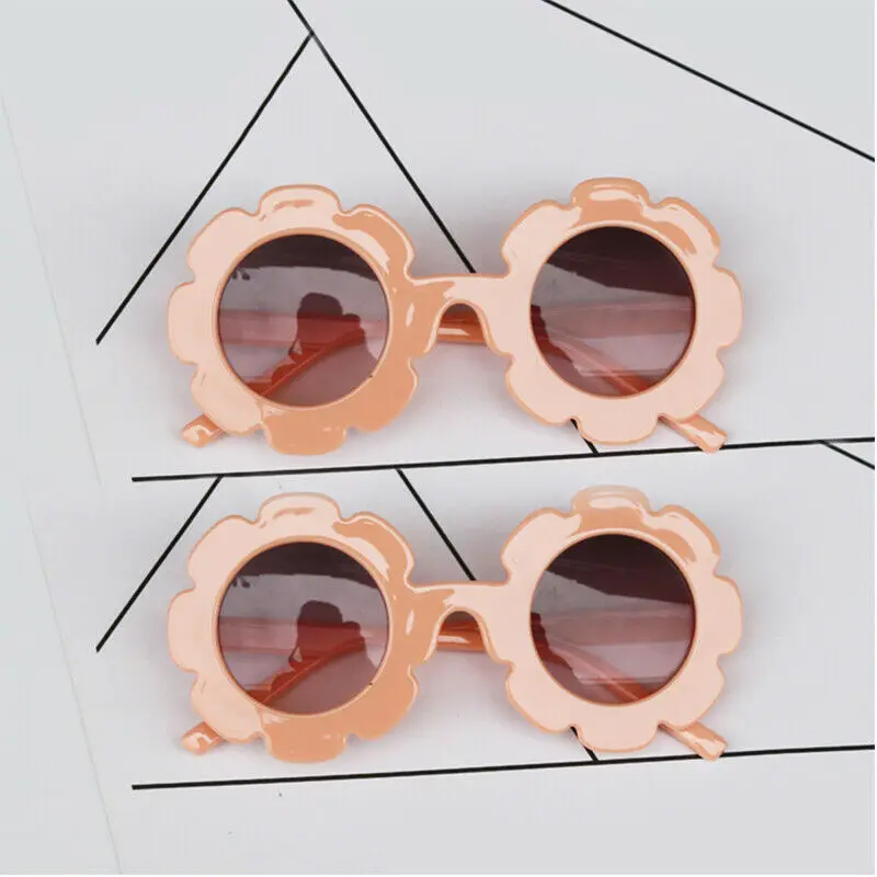 Очки детские цветочные для мальчиков и девочек круглые очки для детей детские пластиковые уличные очки Мода Великобритания - Цвет: Оранжевый