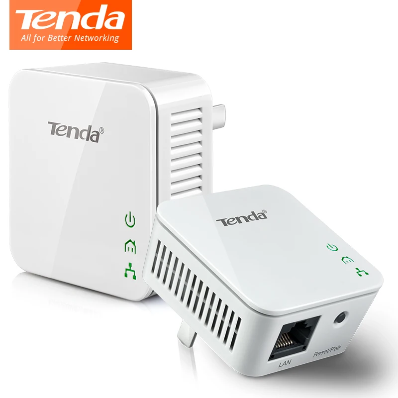 

1Pair Tenda P202 Mini 200Mbps PowerLine Ethernet Adapter PLC adapter, Compatible with IPTV Webcam Homeplug Plug and Play