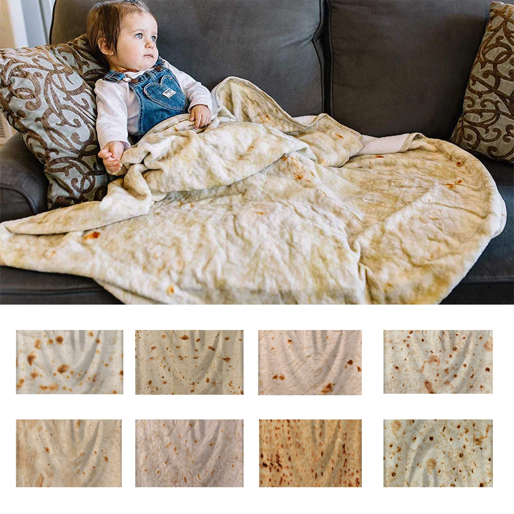 

Tortilla Soft Fleece Throw Blanket Super Soft Printing Family Car and Sofa Burrito Throws Blanket Funny Gag Gift for Dropship