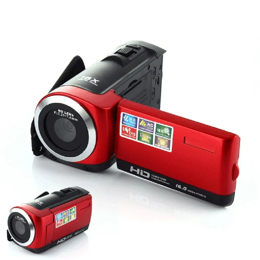 1080 P Full HD 16MP Цифровая видеокамера камера с вращающимся ЖК-экраном 16X SD/SDHC карта (макс. 32 ГБ) HDC6A