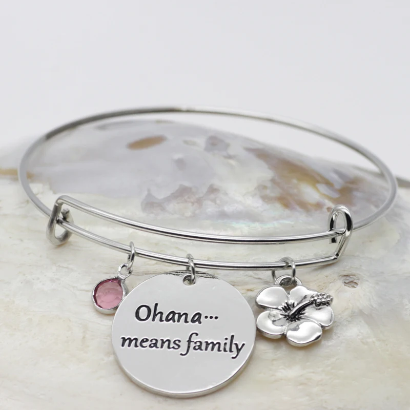 Элегантный цветок браслет топ продаж кристалл «Ohana значит семья» Письмо Регулируемый браслет женские ювелирные изделия YP3159(Прямая