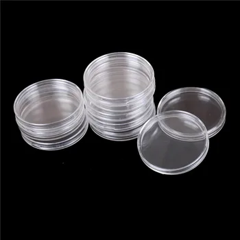

10pcs/Set 50mm Dia. Round Clear Coin Storage Container Box Commemorative Coin Holder Plastic Cases Refillable Box