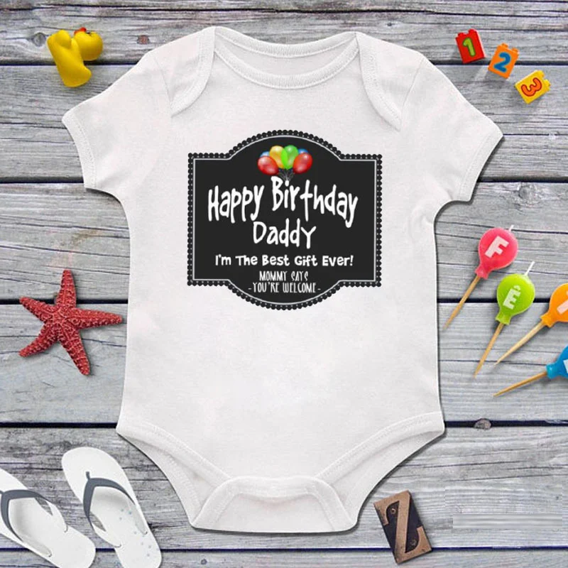 Happy Birthday Daddy im The Best Present Ever Baby Bib for Boys /& Girls