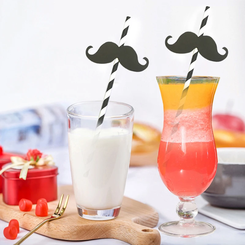 

6/12PCS Paper Drinking Straws Wedding Hen Party DIY Table Decoration Birthday Kids Its A Boy Girl Baby Shower Adult Supplies