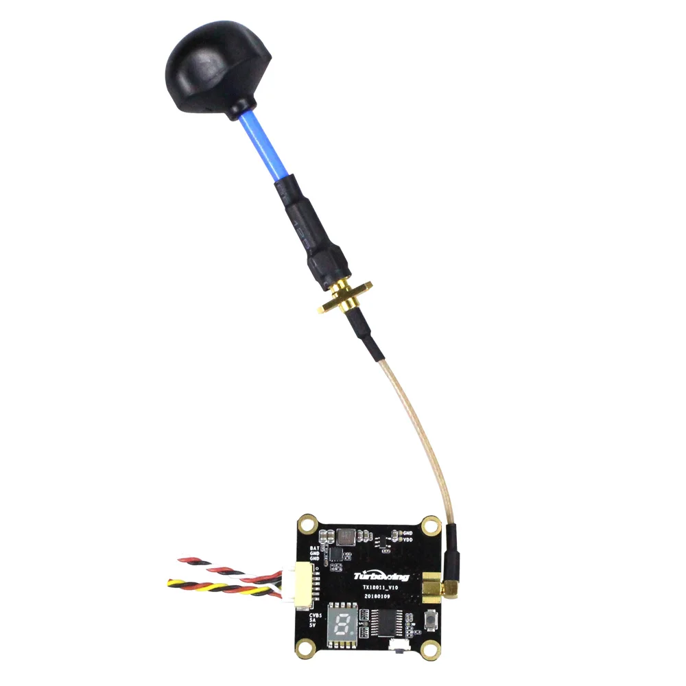 

5.8G 48CH FPV VTX Video Transmitter with Polarized Antenna Turbowing Cyclops TX18011 0/25/200/600mW Switchable Controller Part
