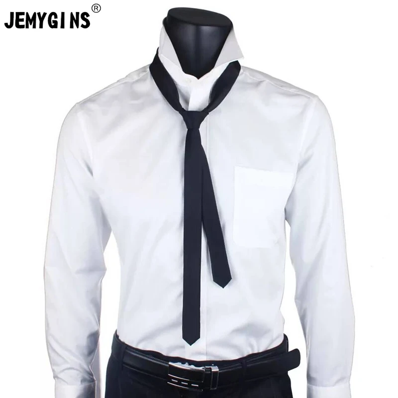 Men's Woven Necktie Silk Pure Black 5cm Skinny Slim Classic Business Casual Party Wedding woven necktie