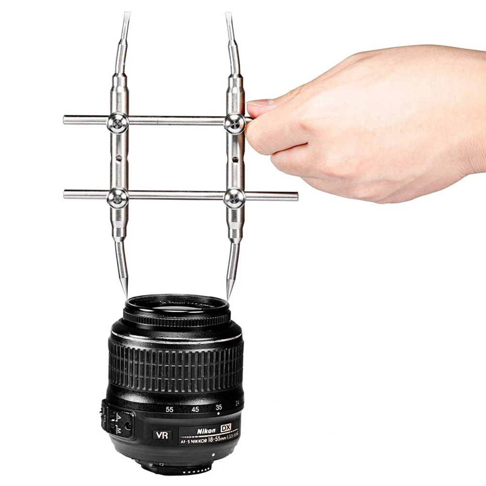 3K-WT Stainless Steel Adjustable Camera Lens Curved Tips Optical Ring Remover Screw Spanner Wrench Multifunctional Opening Tool |