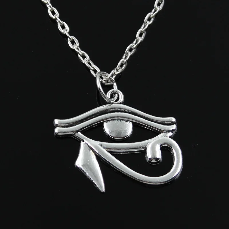 

new fashion ancient egypt eye of Horus Pendants round cross chain short long Mens Womens silver necklace Jewelry Gift