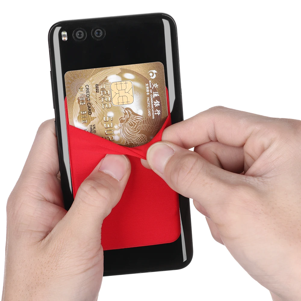 

1Pcs 2019 Fashion Credit ID Card Holder Elastic Cell Phone Card Holder Mobile Phone Wallet Case Lycra Adhesive Sticker Pocket