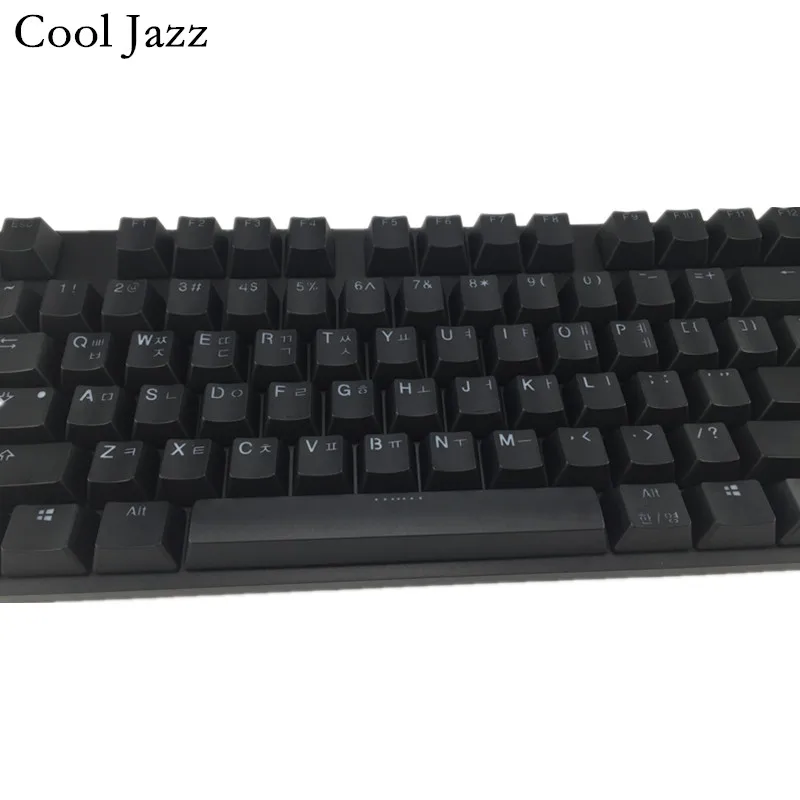 Крутая двойная черная Толстая клавиатура Jazz PBT ANSI Корейская раскладка 108 колпачки