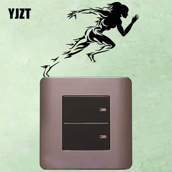 

YJZT Runner Gym Wall Sticker Light Switch Decal Vinyl Home Decor 8SS-2434