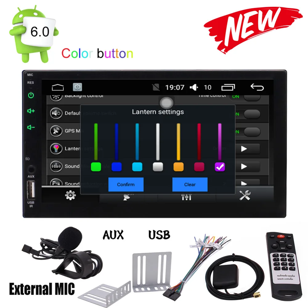 

Android 6.0 Marshmallow 7'' HD Digital Touch Screen Car Stereo Double Din Quad-core Multimedia Player GPS Navigation GPS Sat Nav