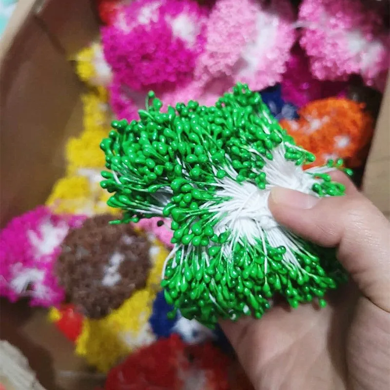 1000 шт 3 мм Искусственные тычинки для цветов для поделок Сделай Сам венок ручной работы свадебные украшения пластиковые жемчужные тычинки для цветов Pistil - Цвет: Зеленый