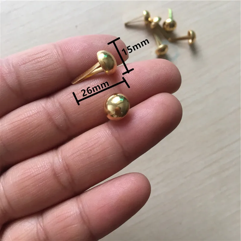 Gold Color Metal Brads Scrapbooking Craft Embellishment Card Making Decorative DIY Rivets Fastener Pin Nails 15*26mm 100Pcs |
