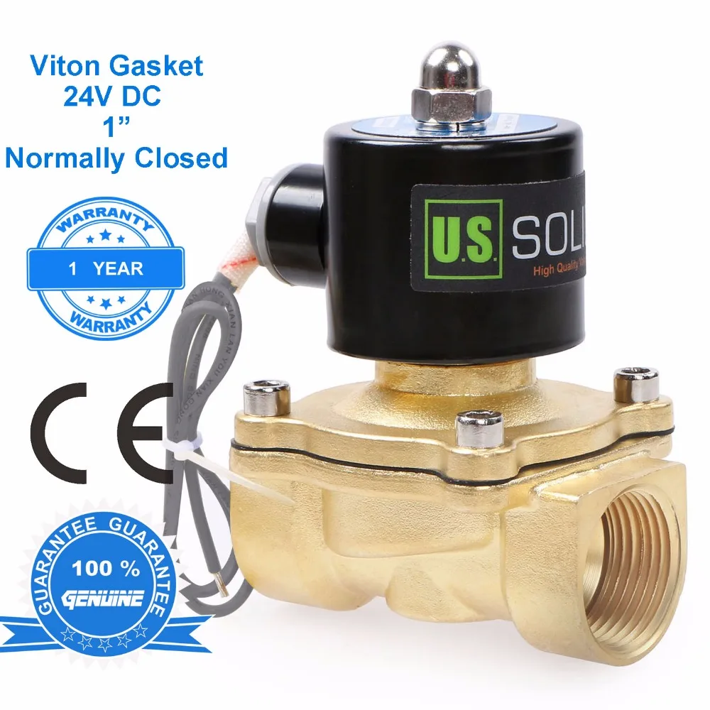 " Латунь Электромагнитный клапан, 24 В DC, G, нормально закрытый