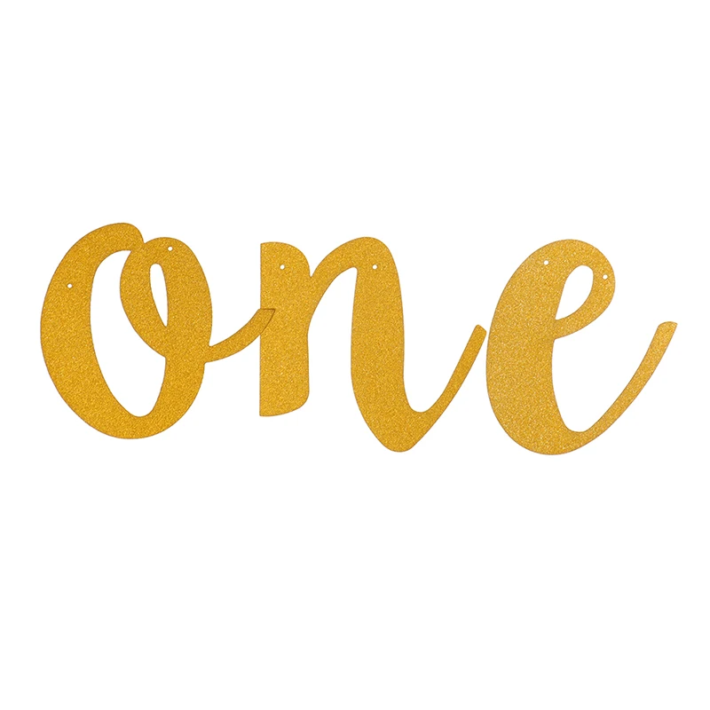 1 set Creative Glitter Number one Banner Girl Boy 1st Birthday High Chair Baby Shower Prince Princess Party Decorations Supplies|Флажки