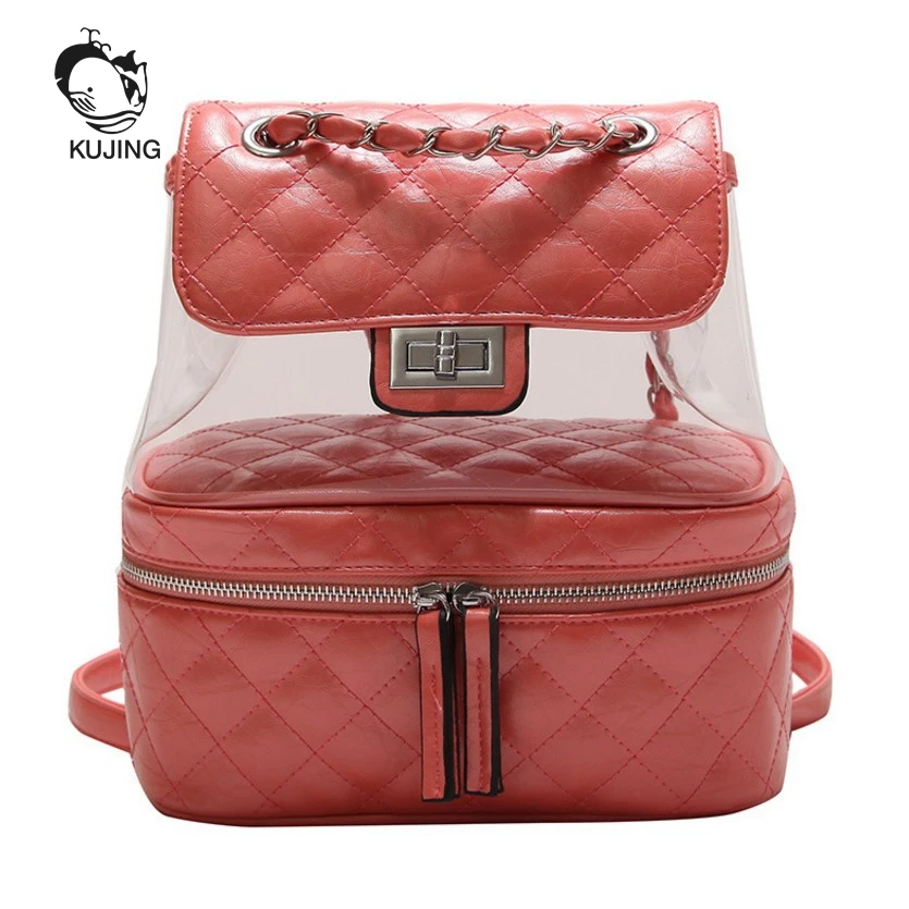 

KUJIN Women Backpack Fashion Rhombic Multi-purpose Women Backpack Luxury Travel Women Beach Backpack Hot Quality Ladies Backpack
