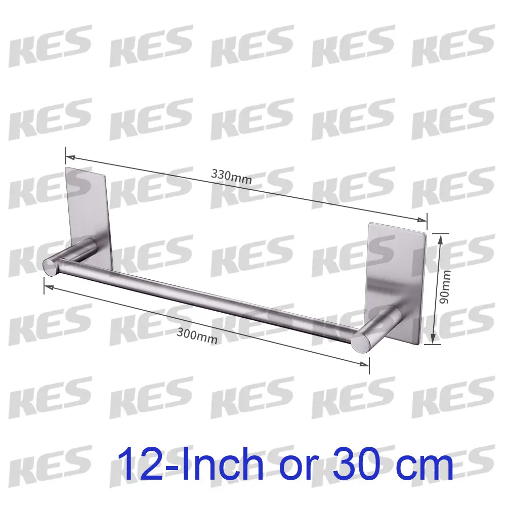 KES само клеящийся для полотенец бар SUS 304 Нержавеющая сталь нержавеющие Ванная комната вешалка для хранения современный Стиль, матовый - Цвет: 30 cm