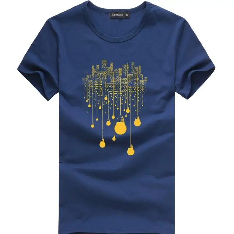 

men's T-shirt 2019 Fashion brand cotton plus size 5XL t shirt men Summer Casual short-sleeved bulb cartoon print funny T-shirt