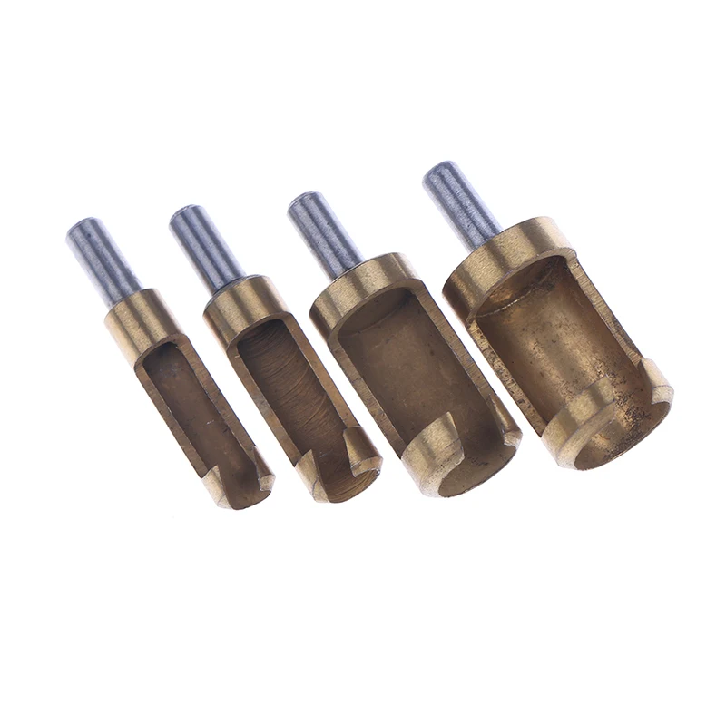 4Pcs/set NEW Titanium Coated Plug Cutter Counter Bored Set DIY 6-16mm Hole Wood Timber Drill Power Tool Drill Bit Wholesale