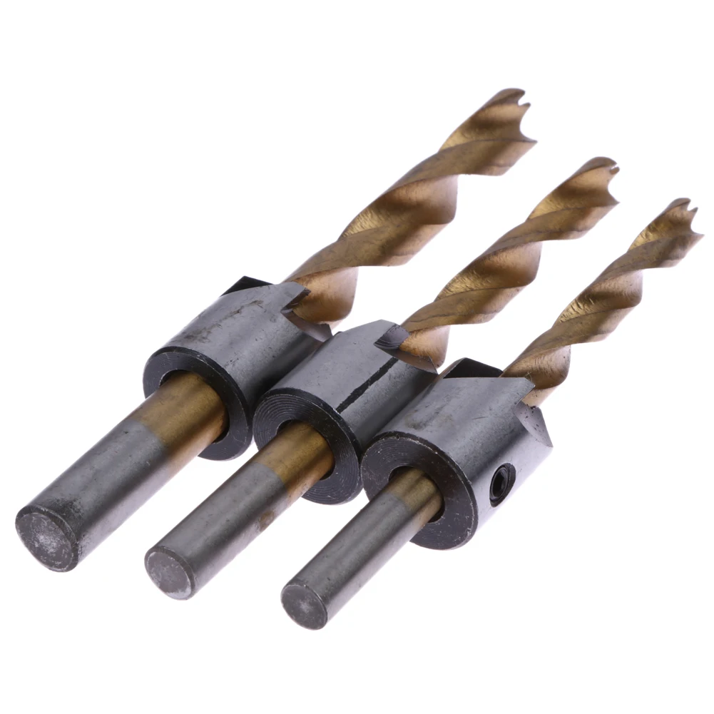 4pcs set HSS 4241 Flute Countersink Drill Bit Set Woodworking Chamfer Industrial Countersinks Bit 3 3