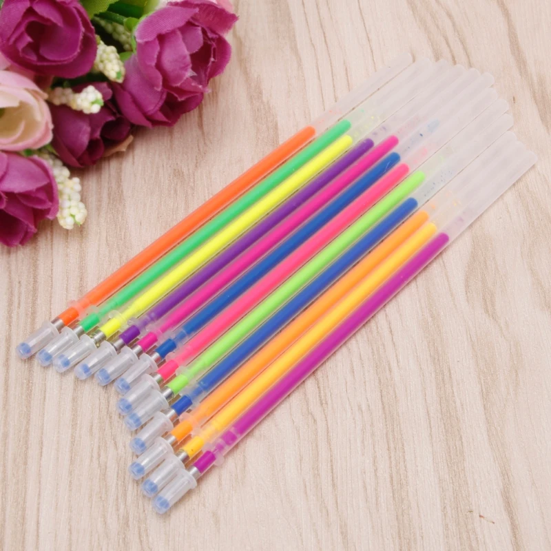 

12Pcs Gel Ink Pen Refills 12 Colors 0.38mm Marker Stationery School Supplies