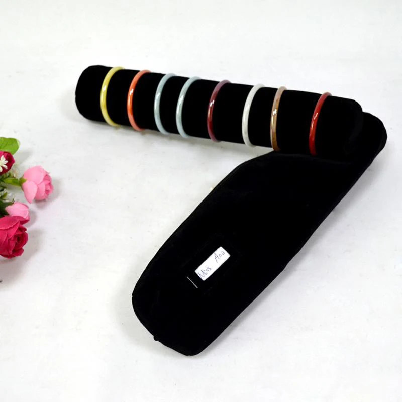 Organizer Black Velvet Jewelry Display Travel Roll Bag Portable Storage Case For Bracelet Bangle Watch Chain Stand Holders Rack Jewelry Packaging