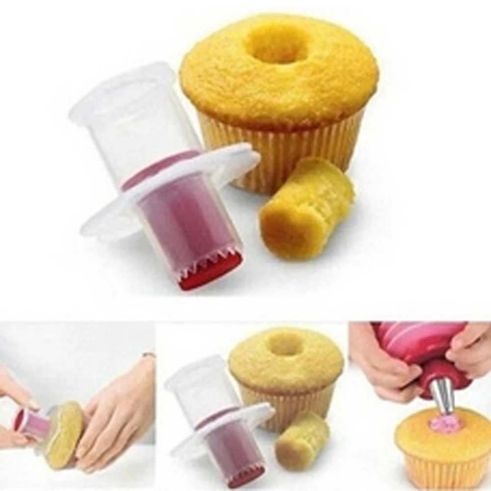 

1 Pc Color Random Cupcake Corer Tools Muffin Cake Pastry Corer Model Plunger Cutter Decorating Plastic Cake Digging Holes Device