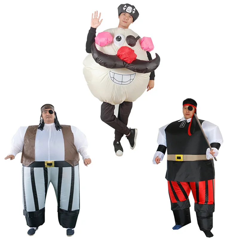

H&ZY Adult Inflatable Captain Pirate Costume Blow Up Fat One Eyed Pirate Outfit Suit Cosplay Halloween Costumes Fancy Dress