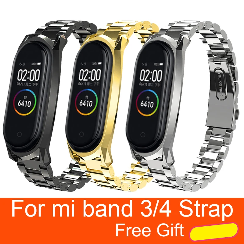 Оригинальный металлический ремешок mijobs для Xiaomi Mi Band 4 Безвинтовой браслет из