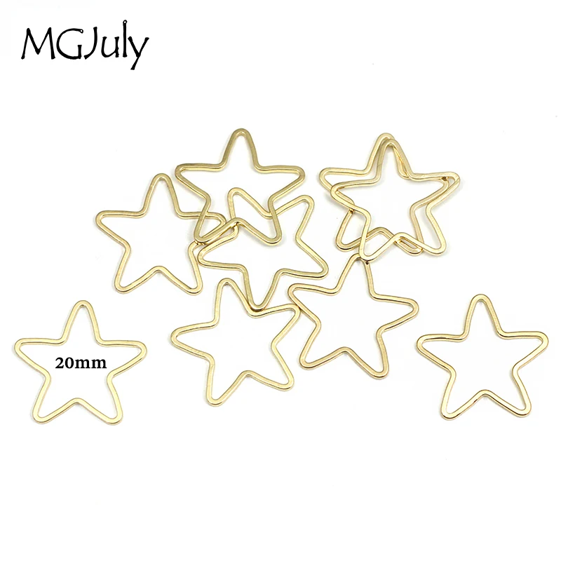 

20pcs/Lot 20mm Metal Pentagram Parts Gold Color&Silver Color Geometric DIY Handmade Earrings Accessories Jewelry Parts AC008