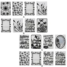 Behogar 4 разных узора тиснение папка шаблоны формы для трафаретов инструменты для украшения торта помадка печенье