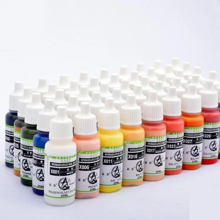 X048 kleuren plastic model verf airbrush DIY hand paitned niet giftig Acryl pigment Klei coloring waterbasis 20 ml|Waterkleur| - AliExpress