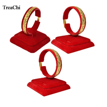 

3Pcs Adjustable Velvet Jewelry Display Holder White PU Bracelet Chain Display Rack Anklet Jade Gold Watch C Collar Stand 7*7*8cm