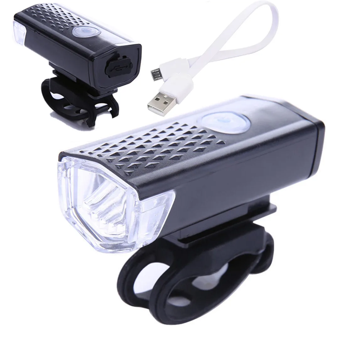 Black USB 600LM 3 Mode LED Bicycle Front Light USB Rechargeable Super Bright Lamp