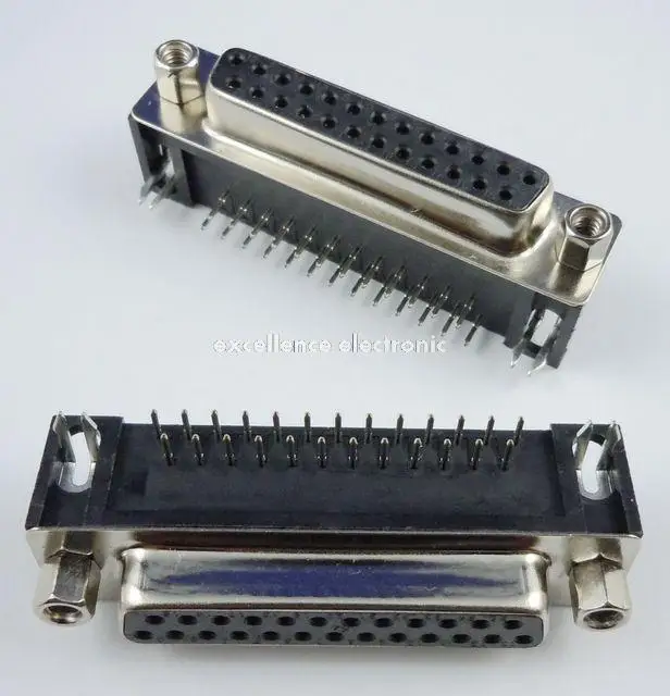 

5 Pcs D-SUB 25 Pin Female Right Angle PCB Connector 2 Rows