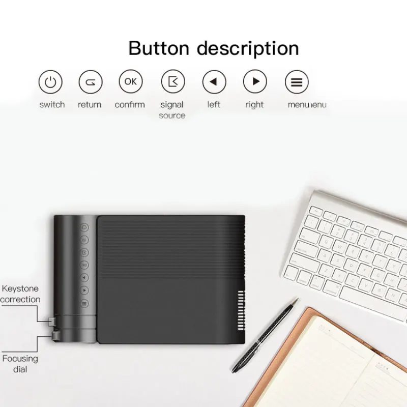 Мини проектор Salange YG421 720P 3000 лм 1280x720 HDMI USB 1080p|Проекторы для домашнего кинотеатра| |