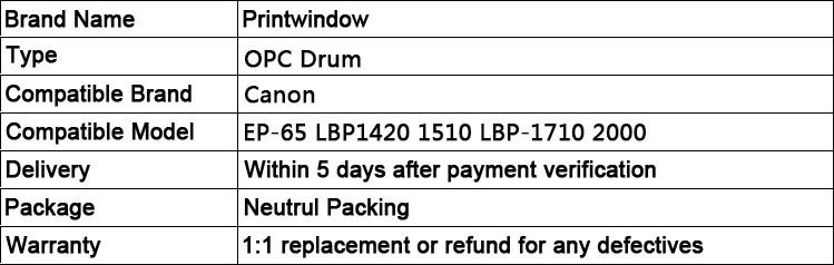 Printwindow высококачественный совместимый OPC барабан для Canon CRG-305 ICMF7120 CRG-309