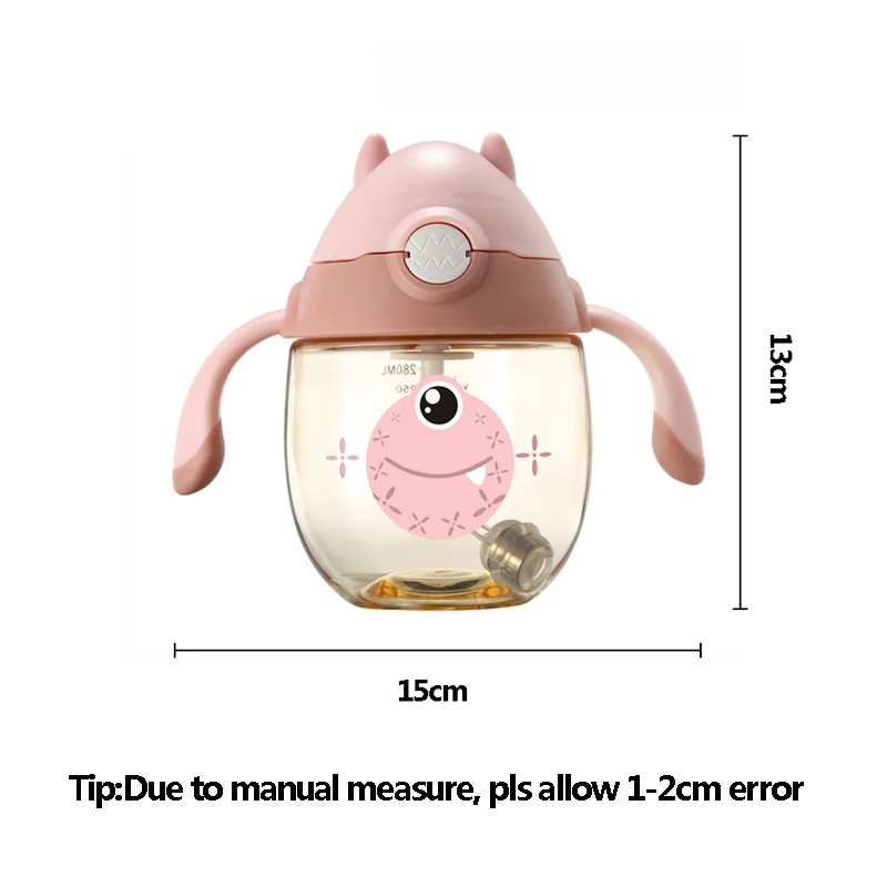 Baby Cute Training Drinker Children Drinking Handle Kettle BPA Free Toddler Leak-Proof Soft Straw Bottle Infant Sippy Cup MY0031 (1)