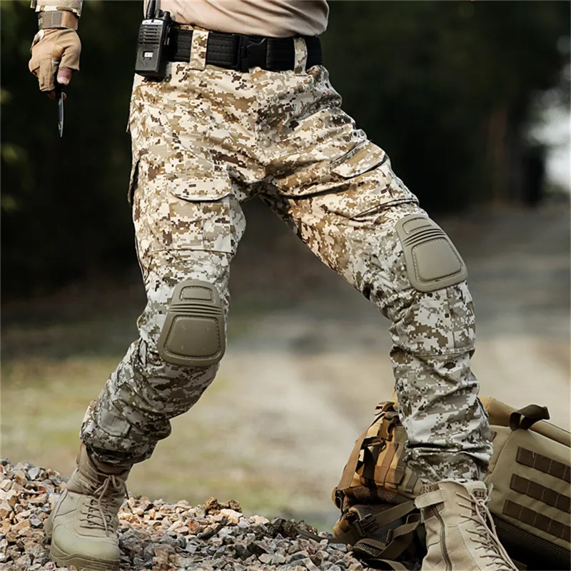 Хан дикий быстрого штурма Мультикам брюки с наколенниками камуфляж Тактическая Военная одежда Пейнтбол армии карго боевые брюки
