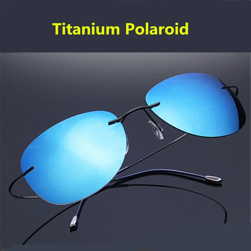 

YOOSKE Titanium Frameless Lightweight Polarized Travels Driving Sunglasses Men Women Sun Glasses Male For Driver