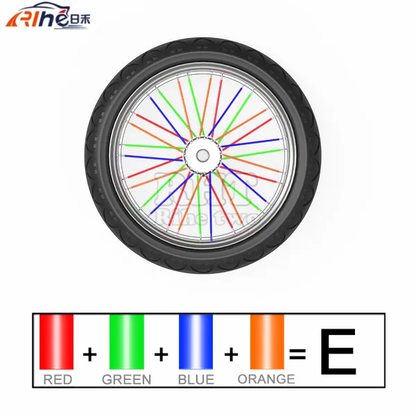 Универсальный Мотокросс скины для велосипедных спиц для обода колеса Чехлы для honda 125 CRF2CRF 250 450R X XT 225 250R XR250 400 600 650 yamaha - Цвет: E