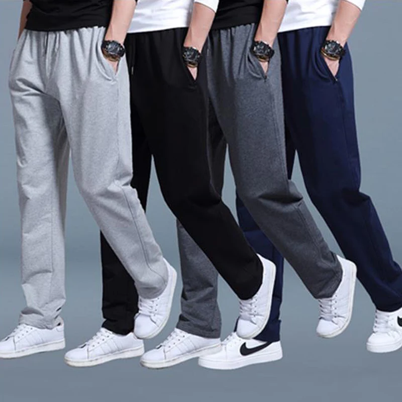 

2020 New Cotton Men's Casual Pants Spring Summer Winter Sweatpants Plus Size Loose Straight Velvet Trousers Joggers Streetwear
