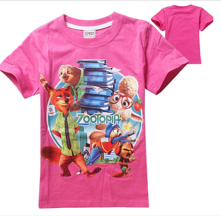 HOT 2016 girls boys t shirts zootopia kids T shirt cartoon nick wilde baby boy clothes