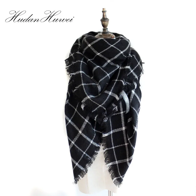 Fashion Imitation Cashmere Scarf Women Plaid Blanket Winter Autumn Designer Acrylic Basic Shawls Women's Scarves FYRFJ004 | Аксессуары