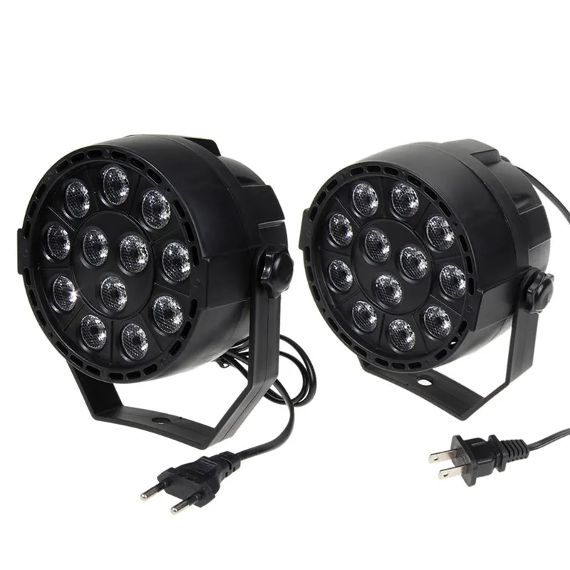 US EU Plug 12 LED RGB LED Light DMX Color Mixing 8CH Can Background Lamp DJ